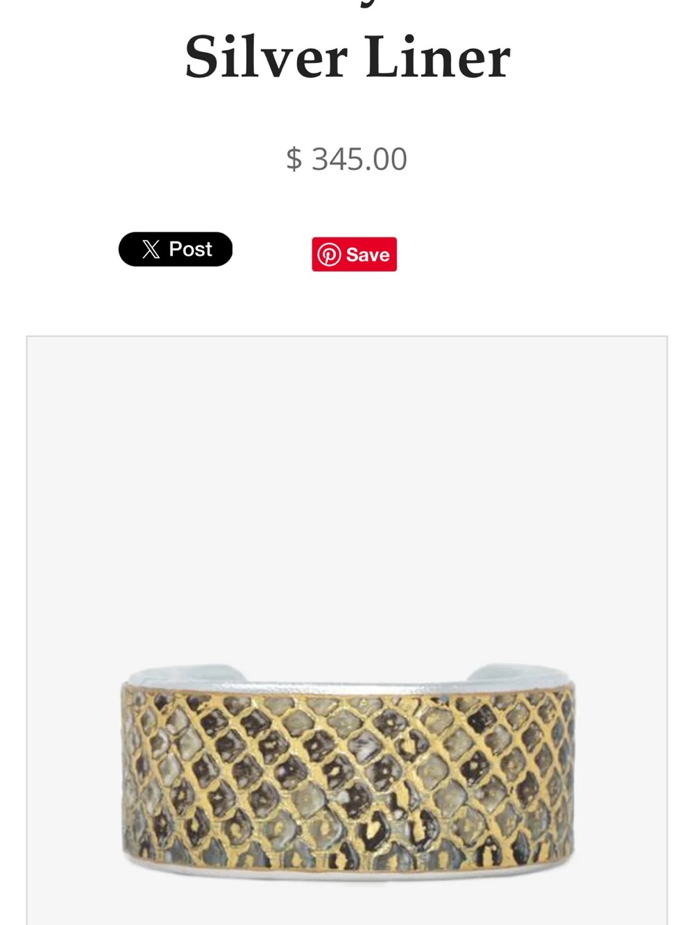 Cashmere Python Lema J cuff